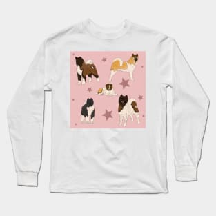 Akita American Pattern Pink Long Sleeve T-Shirt